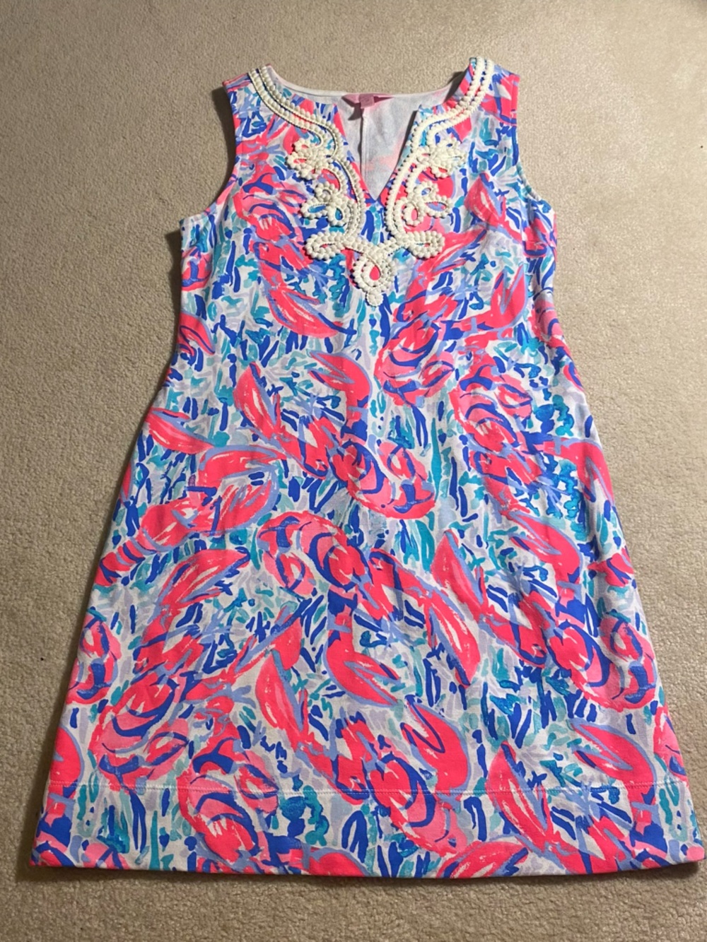 Lilly Pulitzer Harper Shift Cosmic Coral Cracked Up Lobster Roll Size XS Preppy